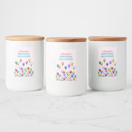Birthday Balloons Lebensmitteletikett (Flaschen)