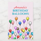 Birthday Balloons Lebensmitteletikett (Einzelnes Label)
