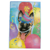 Birthday Balloons Malinois Mittlere Geschenktüte (Rückseite)