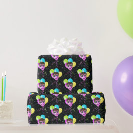 Birthday Balloons mit Aviators auf Glitzer Geschenkpapier