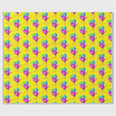 Birthday Balloons mit Konfetti auf gelb Geschenkpapier (Flach)