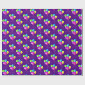 Birthday Balloons mit Konfetti auf lila Geschenkpapier (Flach)