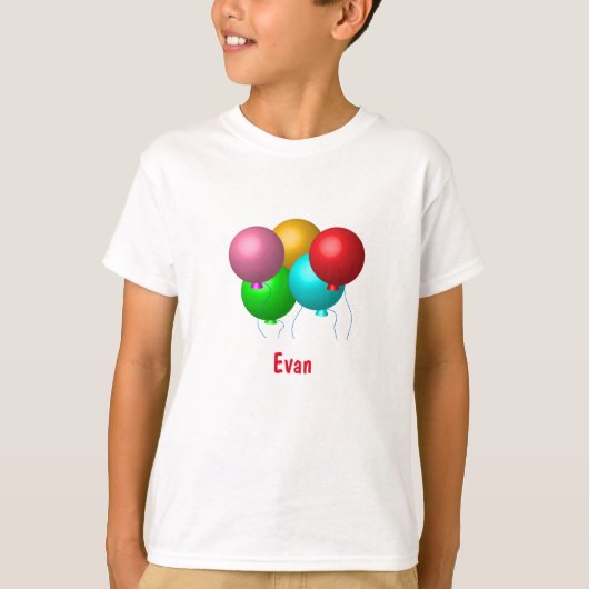 Birthday Balloons mit Namen T-Shirt (Vorderseite)