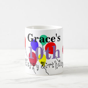 Birthday Balloons Name Tasse