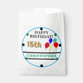 Birthday Balloons Orange Green Name Geschenktütchen (Vorderseite)