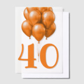 Birthday Balloons Orange Party Overlay Pergament Einladungen (Versetzt)