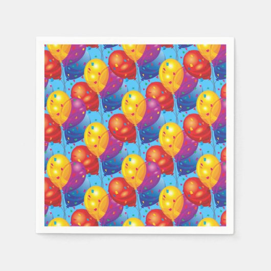 Birthday Balloons Paper Napkins Serviette (Vorderseite)