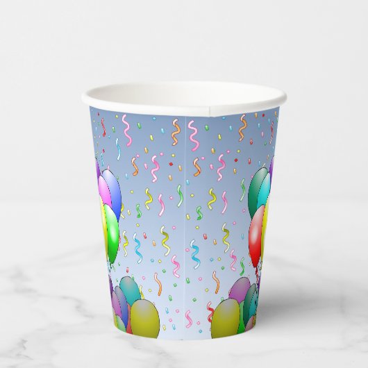Birthday Balloons Papiertasse Pappbecher (Rechts)