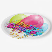 Birthday Balloons Pappteller (Schrägansicht)