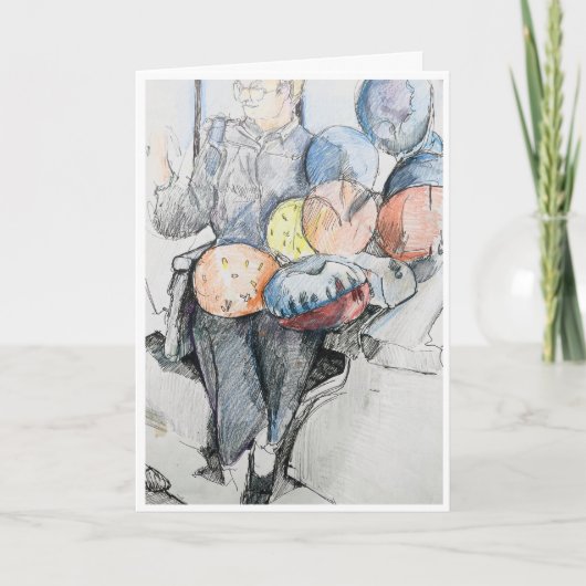 Birthday Balloons Party Card Karte (Vorderseite)