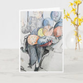 Birthday Balloons Party Card Karte (Gelbe Blume)