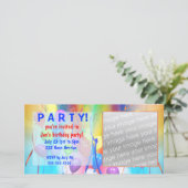 Birthday Balloons Party Einladung (Stehend Vorderseite)