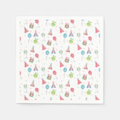 Birthday Balloons Party Hats Pattern farbenfroh Serviette (Vorderseite)