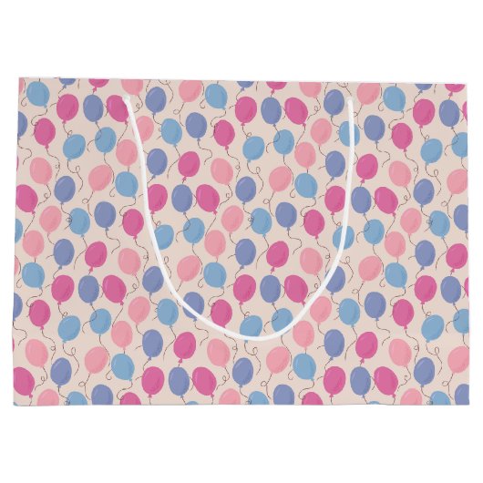 Birthday Balloons Pattern Große Geschenktüte (Rückseite)