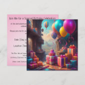 Birthday balloons Personalize Custom Einladung (Vorne/Hinten)