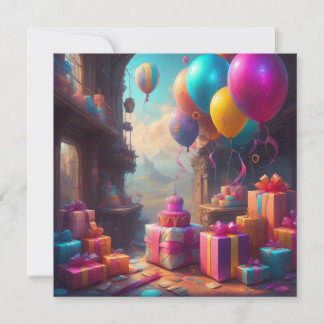 Birthday balloons Personalize Custom Einladung