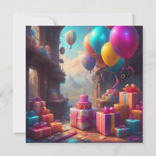 Birthday balloons Personalize Custom Einladung (Vorderseite)