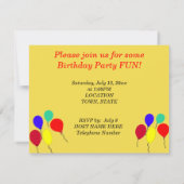 Birthday Balloons Polka Dots Einladung (Rückseite)