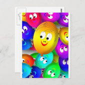 Birthday Balloons Postkarte (Vorne/Hinten)