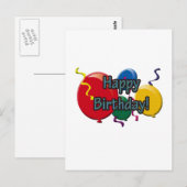 Birthday Balloons Postkarte (Vorne/Hinten)