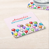 Birthday Balloons Rechteckiger Pappuntersetzer (angewinkelt)