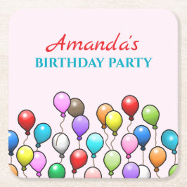 Birthday Balloons Rechteckiger Pappuntersetzer