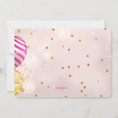 Birthday Balloons Rosa Einladung (Rückseite)