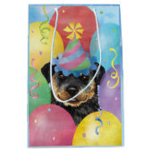 Birthday Balloons Rottweiler Mittlere Geschenktasc Mittlere Geschenktüte (Vorderseite)