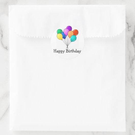 Birthday Balloons Runder Aufkleber (Tasche)