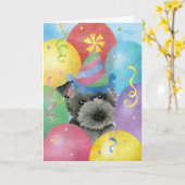 Birthday Balloons Scottish Terrier Karte (Gelbe Blume)