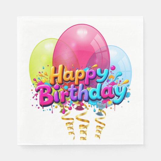 Birthday Balloons Serviette (Vorderseite)