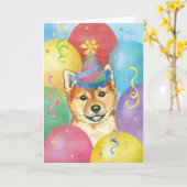 Birthday Balloons Shiba Inu Karte (Gelbe Blume)