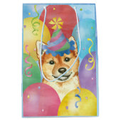 Birthday Balloons Shiba Inu Mittlere Geschenktüte (Vorderseite)
