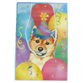 Birthday Balloons Shiba Inu Mittlere Geschenktüte (Rückseite)