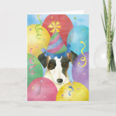 Birthday Balloons Smooth Fox Terrier Karte (Vorderseite)