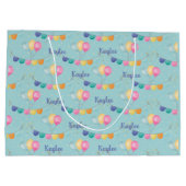 Birthday Balloons Stars und Glitzer Personalisiert Große Geschenktüte (Rückseite)