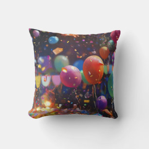 Birthday Balloons Throw Kissen