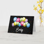 Birthday Balloons und Confetti Karte (Gelbe Blume)