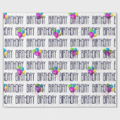 Birthday Balloons und Confetti On White Geschenkpapier (Flach)