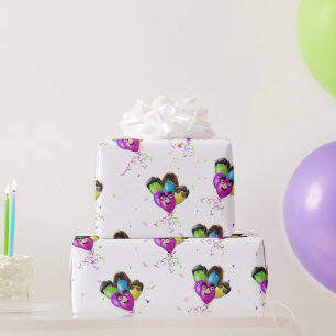 Birthday Balloons und Confetti Wrapping Paper Geschenkpapier