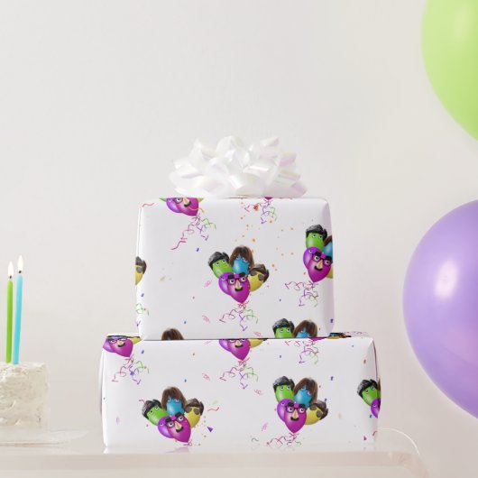 Birthday Balloons und Confetti Wrapping Paper Geschenkpapier (Partygeschenke)