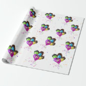 Birthday Balloons und Confetti Wrapping Paper Geschenkpapier (Ungerollt)