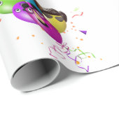 Birthday Balloons und Confetti Wrapping Paper Geschenkpapier (Rolleneckpunkt)