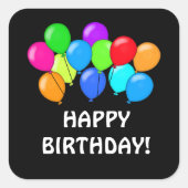 Birthday Balloons unisex Party Aufkleber (Vorderseite)