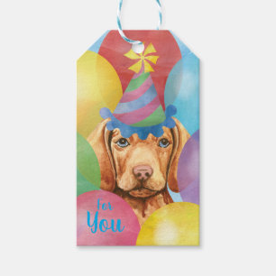 Birthday Balloons Vizsla Gift Tags Geschenkanhänger