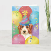 Birthday Balloons Welsh Springer Spaniel Karte (Vorderseite)