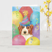 Birthday Balloons Welsh Springer Spaniel Karte (Gelbe Blume)