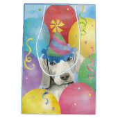 Birthday Balloons Wemaraner Medium Geschenktasche Mittlere Geschenktüte (Rückseite)