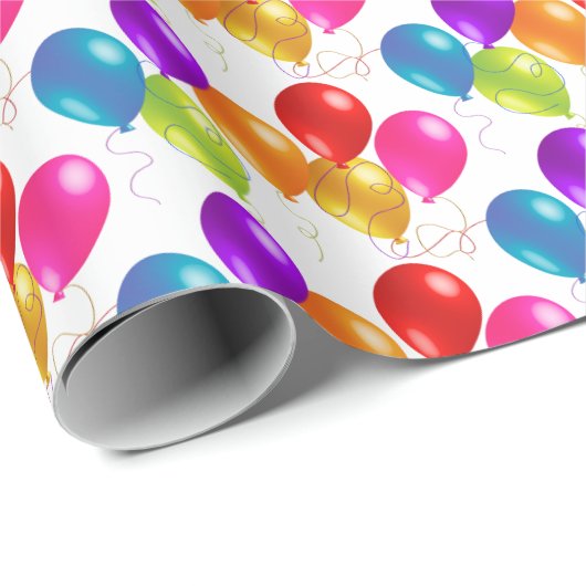 Birthday Balloons Wrapping Paper Geschenkpapier (Rolleneckpunkt)
