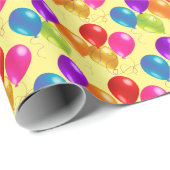 Birthday Balloons Wrapping Paper Geschenkpapier (Rolleneckpunkt)